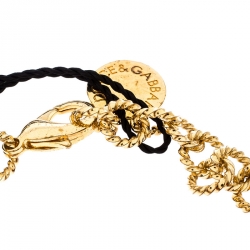 Pre Owned عقد شوكر دولتشي أند غابانا أموري أحمر مغزول ذهبي اللون