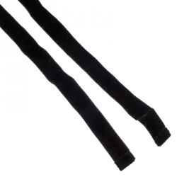 Pre Owned Dolce and Gabbana Black Velvet Floral Applique Detail Tie Belt