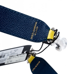Pre Owned Dolce and Gabbana Yellow/Blue Leather Majolica Bag Strap