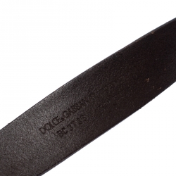 مملوكة مسبقًا حزام دولتشي أند غابانا شعار الماركة جلد بني مقاس 95 سم