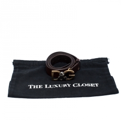 مملوكة مسبقًا حزام دولتشي أند غابانا شعار الماركة جلد بني مقاس 95 سم