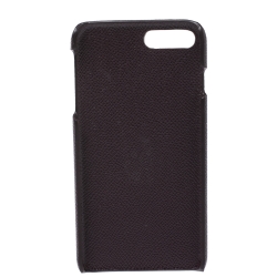 Pre Owned Dolce and Gabbana Navy Burgundy Leather iPhone 7/8 Plus Case