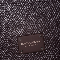 Pre Owned Dolce and Gabbana Navy Burgundy Leather iPhone 7/8 Plus Case