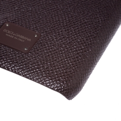 Pre Owned Dolce and Gabbana Navy Burgundy Leather iPhone 7/8 Plus Case