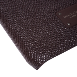 Pre Owned Dolce and Gabbana Navy Burgundy Leather iPhone 7/8 Plus Case