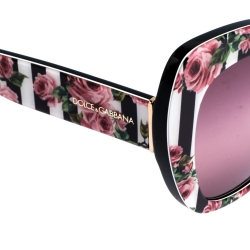 مملوكة مسبقًا Dolce & Gabbana Floral Print/Pink DG4319 Cat-Eye Sunglasses