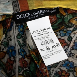 Pre Owned Dolce & Gabbana Multicolor Majolica Print Silk Chiffon Scarf