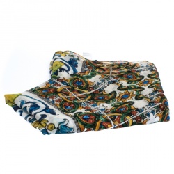 Pre Owned Dolce & Gabbana Multicolor Majolica Print Silk Chiffon Scarf