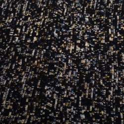 Pre Owned D&G Black Sequins Print Silk and Wool Scarf