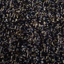 Pre Owned D&G Black Sequins Print Silk and Wool Scarf