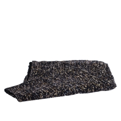 Pre Owned D&G Black Sequins Print Silk and Wool Scarf