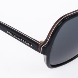 Pre Owned Dolce and Gabbana Black DG4098 Square Woman Sunglasses