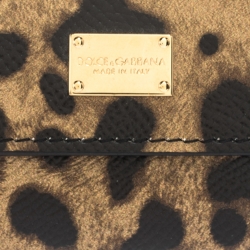 Pre Owned Dolce & Gabbana Leopard Print Leather Miss Sicily Key Chain