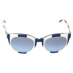 Pre Owned Dolce & Gabbana Blue/White Stripe DG4249 Sunglasses