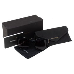 Pre Owned Dolce & Gabbana Black/ Grey Gradient DG 4309 Cat Eye Sunglasses