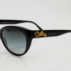 مملوكة مسبقًا Dolce And Gabbana Black 'Sicilian Baroque Collection' Sunglasses