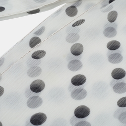 Pre Owned Dolce & Gabbana White Polka Dot Plisse Silk Scarf