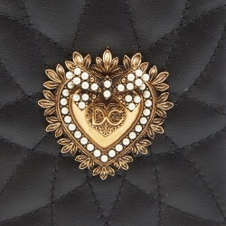 مملوكة مسبقًا Dolce & Gabbana Black Leather Sacred Heart XS Max iPhone Case