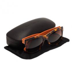 Pre Owned Dolce and Gabbana Tortoise and Orange DG4158P Square Sunglasses