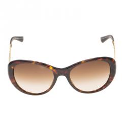 Pre Owned Dolce and Gabbana Havana DG4212 Filigree Cat Eye Sunglasses