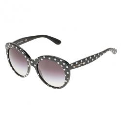 Pre Owned Dolce and Gabbana Black Polka Dot Cat Eye Sunglasses