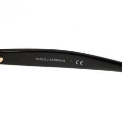 Pre Owned Dolce and Gabbana Black Polka Dot Cat Eye Sunglasses