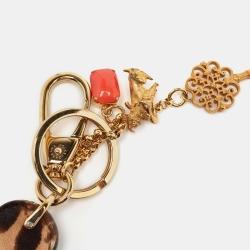 Dolce & Gabbana Brown Leopard Print Calfhair Mirror and Key Bag Charm