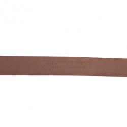 Pre Owned Dolce and Gabbana Pink Leather Plaque Skinny Belt 95CM
