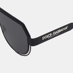 Pre Owned Dolce & Gabbana Matte Black/White DG2231 Shield Sunglasses