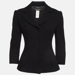 Pre Owned Dolce & Gabbana Black Wool Single Breasted Blazer M