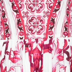 Dolce & Gabbana Pink Majolica Printed Cotton Maxi Dress M