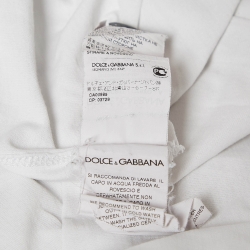 Pre Owned Dolce & Gabbana White Madonna Printed Cotton Knit T-Shirt M