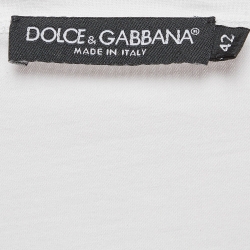 Pre Owned Dolce & Gabbana White Madonna Printed Cotton Knit T-Shirt M