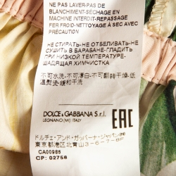 Pre Owned Dolce & Gabbana Yellow Floral Print Cotton Off-The-Shoulder Crop Top S
