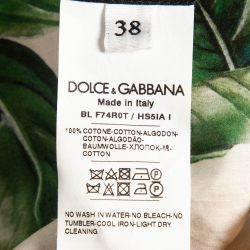 Pre Owned Dolce & Gabbana Yellow Floral Print Cotton Off-The-Shoulder Crop Top S