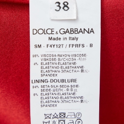 Pre Owned Dolce & Gabbana Red Printed Crepe High Waist Mini Skirt S