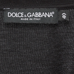 Pre Owned Dolce & Gabbana Black Sequined Cotton T-shirt S