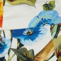 Pre Owned Dolce & Gabbana Multicolor Floral Bamboo Print Tiered Maxi Skirt M