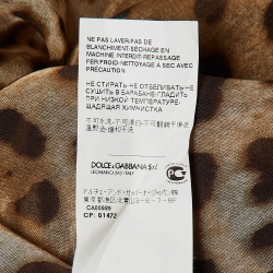 Pre Owned Dolce & Gabbana Brown Animal Print Skirt and Top Set M