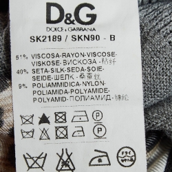 Pre Owned D&G Grey Cotton Knit Tie-Up Cardigan M