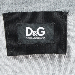 Pre Owned D&G Grey Cotton Knit Tie-Up Cardigan M