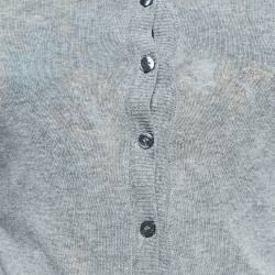 Pre Owned D&G Grey Cotton Knit Tie-Up Cardigan M