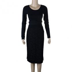 Pre Owned Dolce and Gabbana Lace Pencil Skirt M