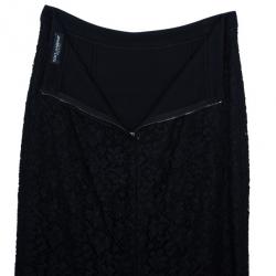 Pre Owned Dolce and Gabbana Lace Pencil Skirt M