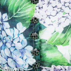 Pre Owned فستان ميدي دولتشي أند غابانا هايدرانجيا حرير مطبوع بلا أكمام S