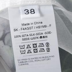 Pre Owned فستان ميدي دولتشي أند غابانا هايدرانجيا حرير مطبوع بلا أكمام S