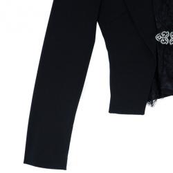 Pre Owned Dolce and Gabbana Black Blazer With Lace Insert S