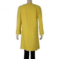مملوكة مسبقًا Dolce and Gabbana Yellow Tweed Coat M