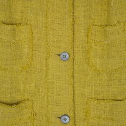 مملوكة مسبقًا Dolce and Gabbana Yellow Tweed Coat M