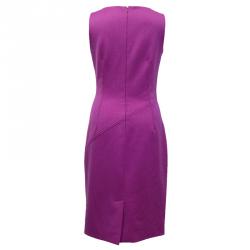 Pre Owned فستان دولتشي أند غابانا صوف بنفسجي بلا أكمام M